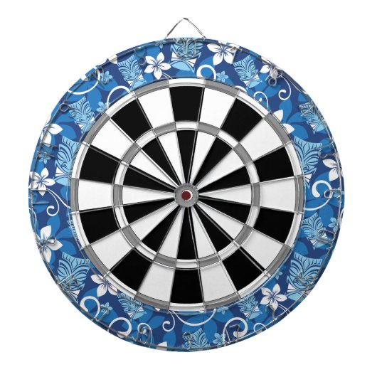 LUAU TIKI PATTERN (HELDERBLAUW) DARTBORD (Voorkant)