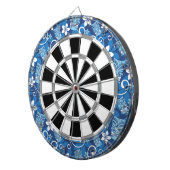 LUAU TIKI PATTERN (HELDERBLAUW) DARTBORD (Voorkant Rechts)