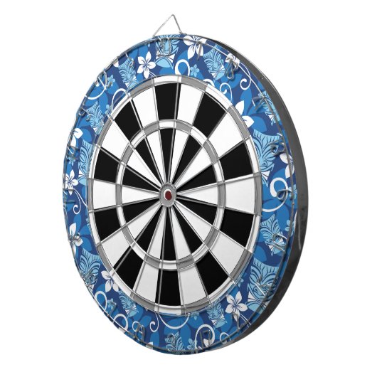 LUAU TIKI PATTERN (HELDERBLAUW) DARTBORD (Voorkant Rechts)