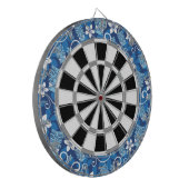 LUAU TIKI PATTERN (HELDERBLAUW) DARTBORD (Voorkant Links)