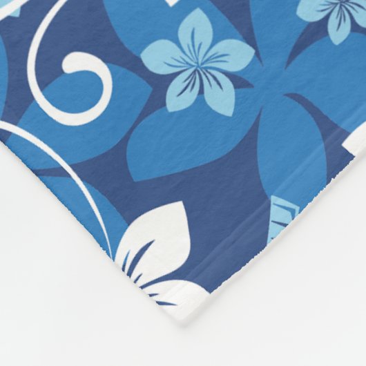 LUAU TIKI PATTERN (HELDERBLAUW) FLEECE DEKEN (Hoek)