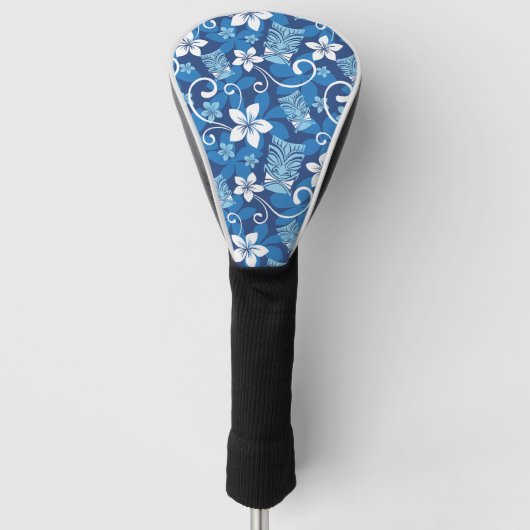 LUAU TIKI PATTERN (HELDERBLAUW) GOLFHEADCOVER (Voorkant)