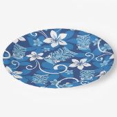 LUAU TIKI PATTERN (HELDERBLAUW) PAPIEREN BORDJE (Gekanteld)