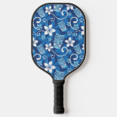 LUAU TIKI PATTERN (HELDERBLAUW) PICKLEBALL PADDLE (Voorkant)