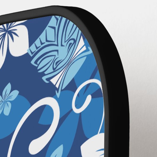LUAU TIKI PATTERN (HELDERBLAUW) PICKLEBALL PADDLE (Links Detail)