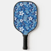 LUAU TIKI PATTERN (HELDERBLAUW) PICKLEBALL PADDLE (Achterkant)