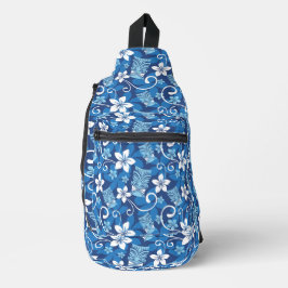 LUAU TIKI PATTERN (HELDERBLAUW) SLING BAG