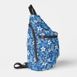 LUAU TIKI PATTERN (HELDERBLAUW) SLING BAG