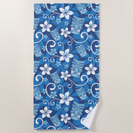 LUAU TIKI PATTERN (HELDERBLAUW) STRANDLAKEN