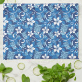 LUAU TIKI PATTERN (HELDERBLAUW) THEEDOEK (Gevouwen)