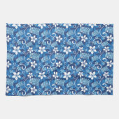 LUAU TIKI PATTERN (HELDERBLAUW) THEEDOEK (Horizontaal)