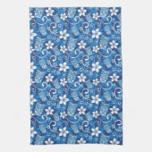 LUAU TIKI PATTERN (HELDERBLAUW) THEEDOEK (Verticaal)