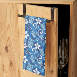 LUAU TIKI PATTERN (HELDERBLAUW) THEEDOEK