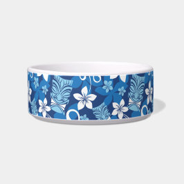 LUAU TIKI PATTERN (HELDERBLAUW) VOERBAKJE