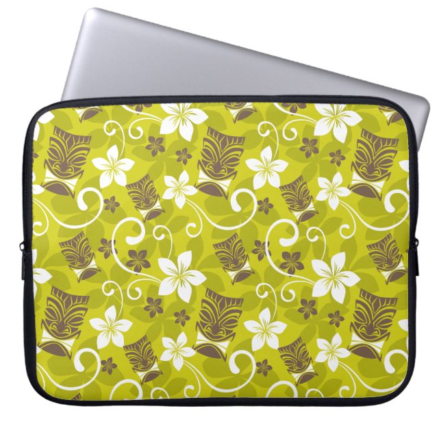 LUAU TIKI PATTERN LAPTOP SLEEVE (Voorkant)