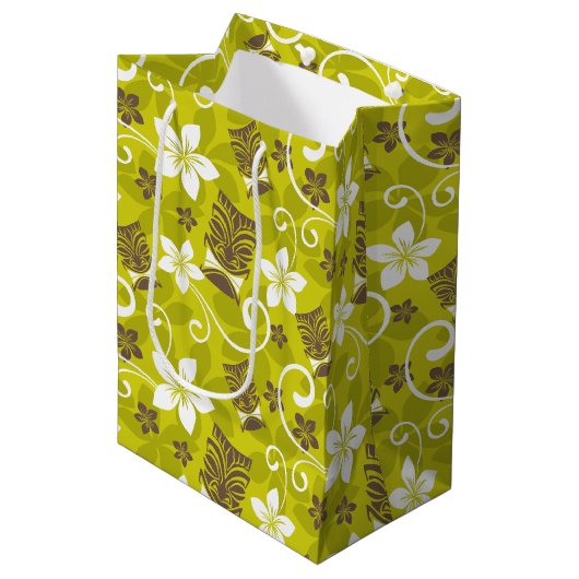 LUAU TIKI PATTERN MEDIUM CADEAUZAKJE (Voorkant Gekanteld)