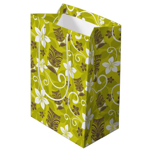 LUAU TIKI PATTERN MEDIUM CADEAUZAKJE (Achterkant Gekanteld)