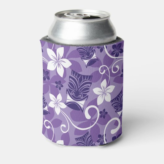 LUAU TIKI PATTERN (PAARSE) BLIKJESKOELER (Blikje Achterkant)