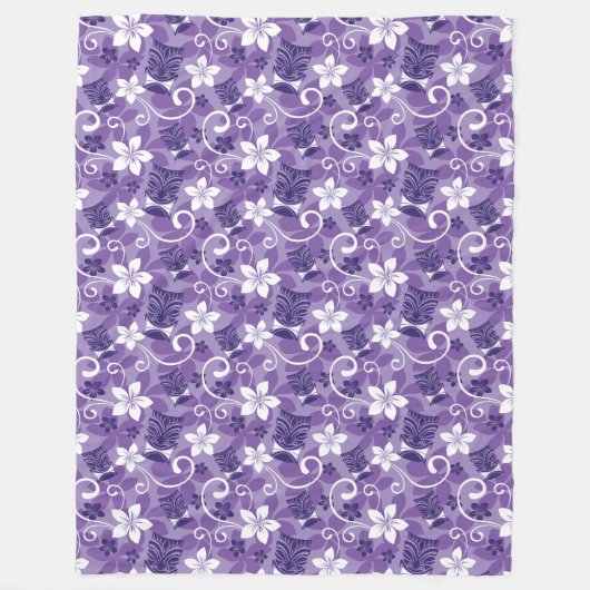 LUAU TIKI PATTERN (PAARSE) FLEECE DEKEN (Voorkant)