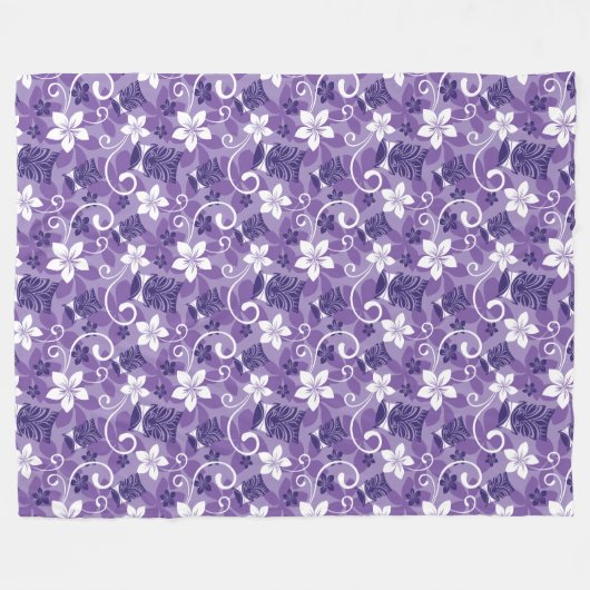 LUAU TIKI PATTERN (PAARSE) FLEECE DEKEN (Voorkant (Horizontaal))