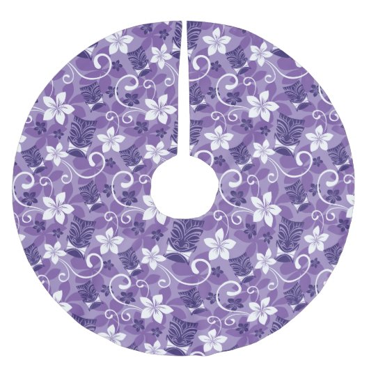 LUAU TIKI PATTERN (PAARSE) KERSTBOOM ROK (Voorkant)