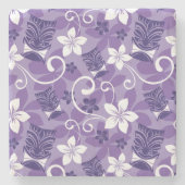 LUAU TIKI PATTERN (PAARSE) STENEN ONDERZETTER (Voorkant)