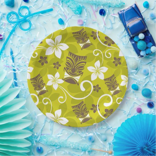 LUAU TIKI PATTERN PAPIEREN BORDJE (Feest)