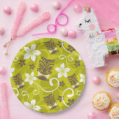 LUAU TIKI PATTERN PAPIEREN BORDJE (Feest)