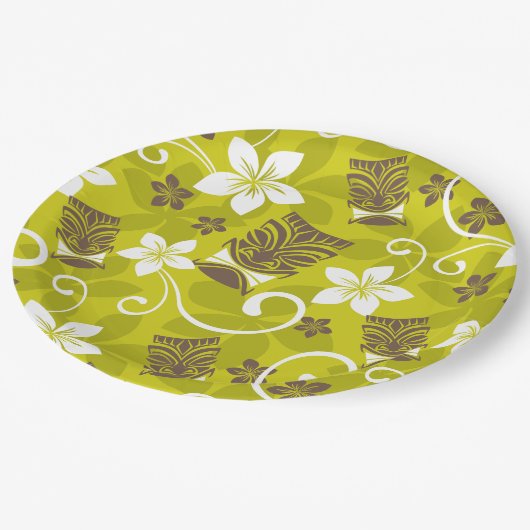 LUAU TIKI PATTERN PAPIEREN BORDJE (Gekanteld)