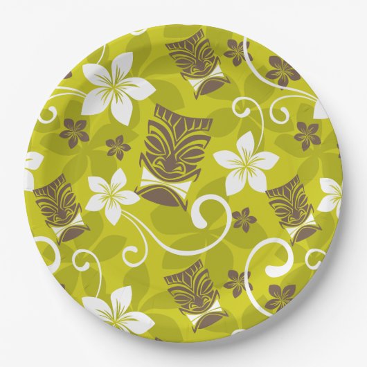 LUAU TIKI PATTERN PAPIEREN BORDJE (Voorkant)