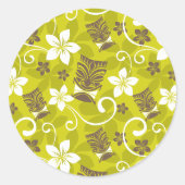 LUAU TIKI PATTERN RONDE STICKER (Voorkant)