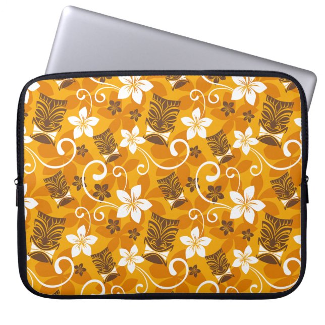 LUAU TIKI PATTERN (SINAASAPPEL) LAPTOP SLEEVE (Voorkant)