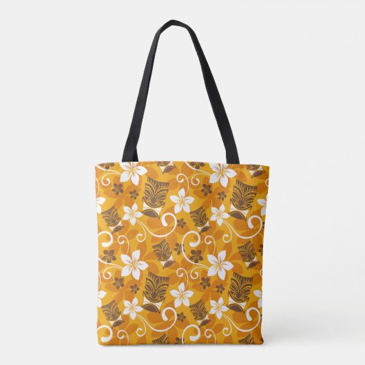 LUAU TIKI PATTERN (SINAASAPPEL) TOTE BAG (Achterkant)