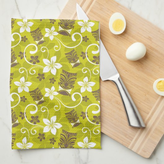 LUAU TIKI PATTERN THEEDOEK (Quarter Fold)