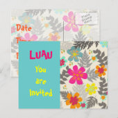 Luau Time party call briefkaart (Voorkant / Achterkant)