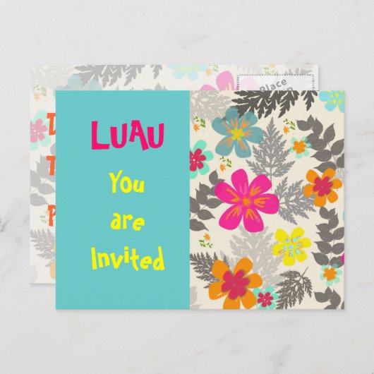 Luau Time party call briefkaart (Voorkant / Achterkant)