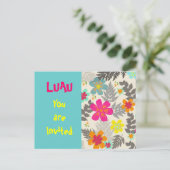 Luau Time party call briefkaart (Staand voorkant)
