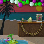 Luau Totems Bamboe Gelukkige Verjaardag Vlaggetjes