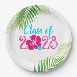 Luau Tropical Afstudeerfeest Class of 2024 Papieren Bordje