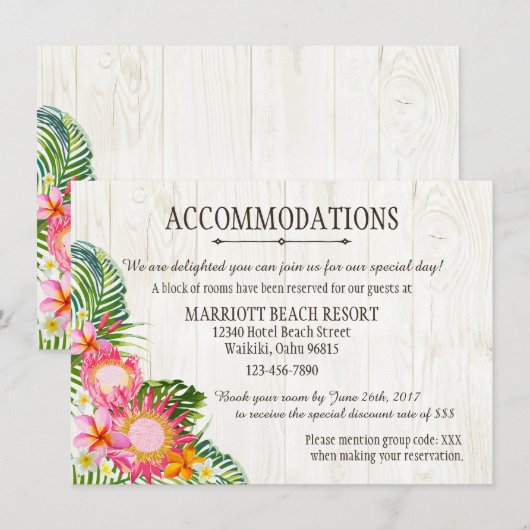 Luau Tropical Beach Resort Accommodaties Informatiekaartje (Voorkant / Achterkant)