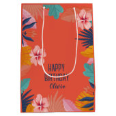 Luau Tropical Birthday - Aangepaste Hawaiiaanse pa Medium Cadeauzakje (Achterkant)
