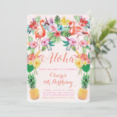 Luau Tropical Birthday Invitation Kaart (Staand voorkant)