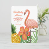 Luau Tropical Birthday Party Kaart (Staand voorkant)