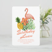 Luau Tropical Birthday Party Kaart (Staand voorkant)