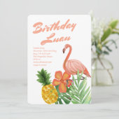 Luau Tropical Birthday Party Kaart (Staand voorkant)