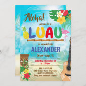 Luau Tropical Boy Birthday Party (Voorkant / Achterkant)