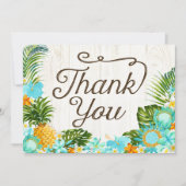 Luau Tropical Floral Beach Rustic Dank u Bedankkaart (Voorkant)