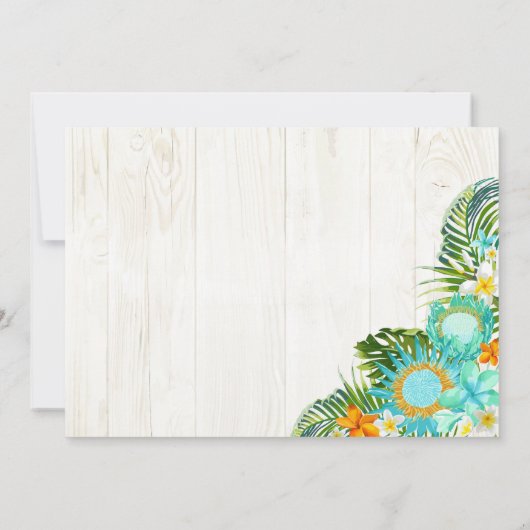 Luau Tropical Floral Beach Rustic Dank u Bedankkaart (Achterkant)