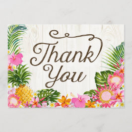 Luau Tropical Floral Beach Rustic Dank u Bedankkaart