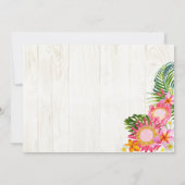 Luau Tropical Floral Beach Rustic Dank u Bedankkaart (Achterkant)